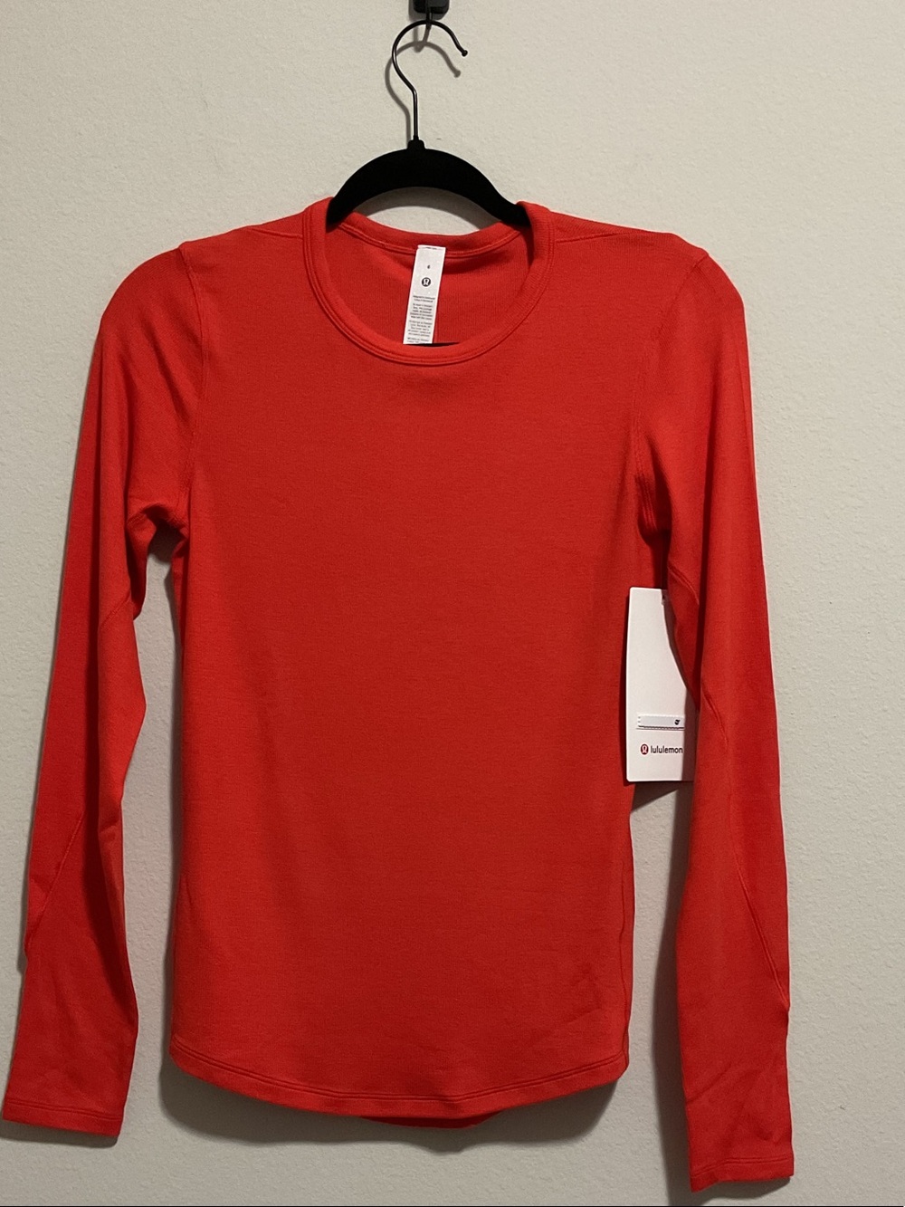 Lululemon Hold Tight-Long Sleeve Shirt- Size 6- Color(Cherry Ember)